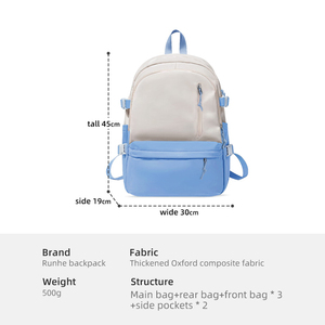 Fashion Waterproof Pack for Women Teenagers High School <b>Bag</b> Cartoon Pattern Polyester Lining Zipper for Travel School Use - Product Image 6
