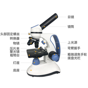 1000x Monocular Microscope 113RT 13cm x 30cm LED Light For Student Experiments Animal Husbandry Marine Products - Product Image 3