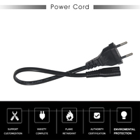 Câble d'alimentation européen 2 broches vers C7 avec connecteurs IEC/CEE pour ordinateur, longueur personnalisable