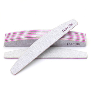 Nhà Máy Bán buôn móng tay tập tin 100/180 Grit nửa mặt trăng Vuông thẳng ngựa vằn móng tay tập tin có thể giặt giấy nhám làm móng tay móng chân công cụ - Product Image 6