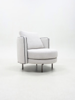 Moderner grauer Stoff Lounge Chair Qualitäts sessel aus Holz mit Chaiselongue für Wohnzimmer oder Villa Freizeit stil
