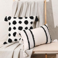 Innermor personnalisable 18 "x 18" géométrique Dot tufté jeter taie d'oreiller carré housse de coussin gland Polyester hôpitaux noël