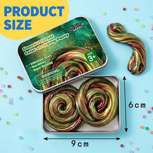 Boîte carrée en métal, <span class=keywords><strong>slime</strong></span> cristallin en silicone, <span class=keywords><strong>colle</strong></span> moussante, non toxique et non collante, 7 couleurs, à partir de 3 ans - Product Image 2