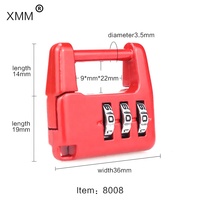 Xmm-8008 Mini cadenas numérique à combinaison à 3 chiffres en métal pour enfants, boîte à crayons, coffre-fort, journal intime, cadenas à mot de passe