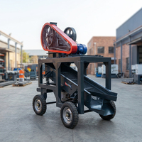 Mini concasseur de pierres mobile pour le concassage dur, machine de carrière de gravier, concasseur à mâchoires efficace pour la préparation des pierres primaires