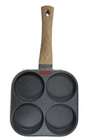 Poêle à frire à fond plat pour petit-déjeuner, idéale pour les œufs et les hamburgers, en aluminium, avec 4 trous, pour la cuisson – Offre Spéciale
