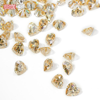 GIGAJEWE 6.5mm 1ct Moissanite taille cœur couleur champagne chaud VVS1, pierre précieuse en vrac, passe le test du diamant, vente en gros