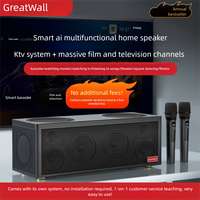 Système Home Cinéma Familial QQY 5.1 Canaux avec Subwoofer Puissant, Lecteur HDD, Boîtier Tour TV KTV, 8 Haut-parleurs Sans Fil en Plastique, Métal et Bois