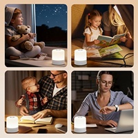 Lámpara de Noche Portátil con Carga USB Tipo-C, Batería Integrada, Brillo Ajustable, Diseño Moderno para