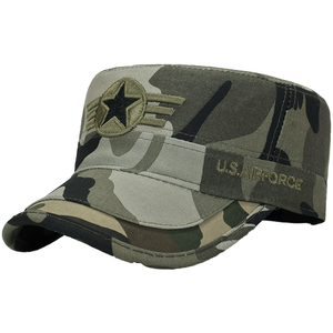 Gorra de béisbol táctica de camuflaje de tela Oxford de algodón con visera plana, estilo camionero, deportiva, para viajes al aire libre, bordada, de EE. UU. - Product Image 1
