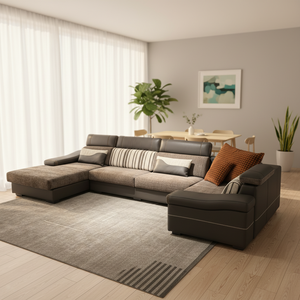 Ensemble de meubles de salon de luxe moderne, nouveau design, coin avec canapé fonctionnel en cuir - Product Image 4
