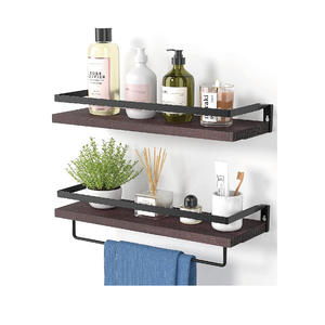 Étagères flottantes en bois, étagères murales pour salle de bain - Product Image 1