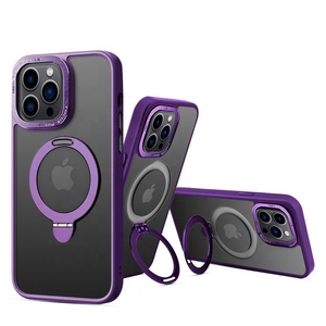 WOWCASE-funda de teléfono a prueba de golpes, diseño de anillo de Metal trasero de PC esmerilado con función de carga magnética para <span class=keywords><strong>iPhone</strong></span> 14 - Product Image 1