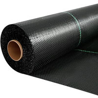 Tapis de contrôle des mauvaises herbes, géotextile tissé en PP stabilisé aux UV, couverture de sol industrielle et agricole, anti-herbe, rouleau de tissu noir