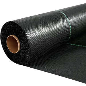 Weed Control <b>Mat</b> UV Stabilized PP Woven Geotextile Industrial Agricultural Ground Cover Anti-Grass Black Fabric Roll - Product Image 1