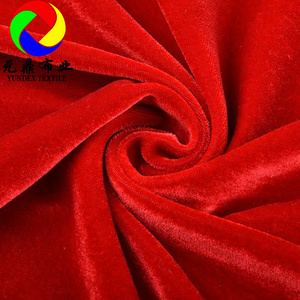 Cổ Phiếu Đã Sẵn Sàng 95% Polyester 5% Spandex Canary Vuông Nhung Căng Trung Quốc Giá Rẻ Spun Vải Nhung Cho Giáng Sinh Quần Áo - Product Image 1