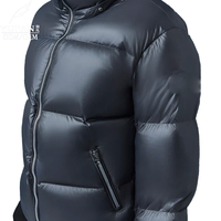 YuFan Nouvelle Veste d'Hiver à Capuche en Polyester Noir Réversible avec Doublure en Duvet Personnalisée OEM ODM