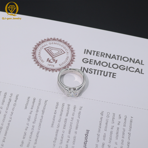 Bague de luxe pour homme à double rangée de diamants, diamant synthétique haute clarté couleur D, certificat IGI, or 18 carats, personnalisable pour alliance de mariage - Product Image 2