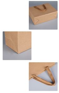 Sac fourre-tout en papier kraft biodégradable de haute qualité avec logo personnalisé et poignées pour la promotion d'expositions et l'utilisation en supermarché - Product Image 6