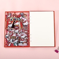 Cuaderno Shake Shake] Cuaderno/Diario de Hojas Sueltas Estilo Japonés y Coreano con Diseño de Gato Galáctico Navideño en Acrílico/Pulpa de Madera para Estudiantes