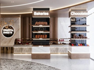Aménagement intérieur moderne sur mesure pour boulangerie, vitrine en bois pour boulangerie, mobilier de magasin de détail - Product Image 3