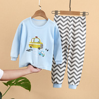 Set Pigiama 2 Pezzi in Cotone per Bambini, Alta Qualità, Traspirante, Ecologico, Termico, Autunnale, Maniche Lunghe, Stampa Cartoni Animati per Ragazze e Ragazzi