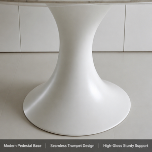 UnionStone Wholesale Luxury Carrara <b>White</b> Marble Oval <b>Dining</b> <b>Table</b> <b>White</b> Tulip Pedestal Base Stone <b>Table</b> for Hotel Villa - Product Image 3