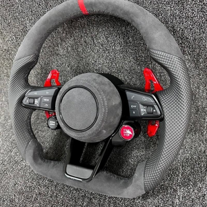 Volant en fibre de carbone PU de haute qualité pour <span class=keywords><strong>Audi</strong></span> R8 <span class=keywords><strong>TT</strong></span> Mk2 <span class=keywords><strong>Mk3</strong></span> B8 <span class=keywords><strong>RS</strong></span> TTS-Leather Assembly Modified Upgraded Design - Product Image 2