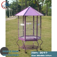 Cage à oiseaux en fer Aier B042, intérieur spacieux, boîte pour animaux écologique, 102x66x159cm, utilisation intérieure/extérieure, design antique, reproduction