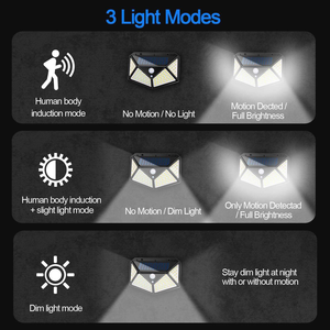 Luces <span class=keywords><strong>Solares</strong></span> de Pared con Sensor de Movimiento <span class=keywords><strong>para</strong></span> <span class=keywords><strong>Jardín</strong></span>, Alta Calidad, Precio Económico, Lámpara de 100 LED <span class=keywords><strong>para</strong></span> Porche, <span class=keywords><strong>Jardín</strong></span>, Valla, Garaje - Product Image 2