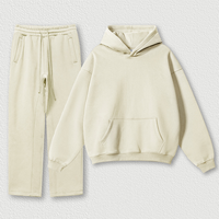 Ensemble de survêtement unisexe en molleton respirant et anti-humidité, coupe oversize, avec poches et cordon de serrage, collection automne 2026