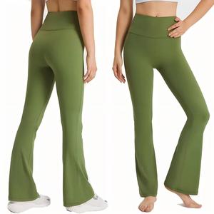 Pantalones de yoga acampanados de cintura alta para mujer, sin costuras, control de abdomen, secado rápido, transpirables, para gimnasio, desde almacén de EE. UU. - Product Image 4