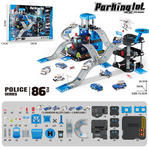 Productos de moda: Juguetes de fundición a presión con temática de policía, estacionamiento grande para coches de slot, sets de pistas de carreras profesionales con semáforo. - Product Image 4