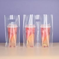 Sac en plastique à emporter personnalisé, sac en plastique jetable pour boissons à bulles Boba