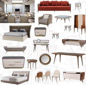 فاخر قصر حلول أثاث وقفة واحدة حزم تسليم المفتاح لمصممي فيلا ميزات منجدة - Product Image 1