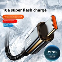 Kabel Data USB-C Super Cepat 10A 240W, Kabel Data Pengisian Cepat Tipe-C Anyaman, Kompatibel dengan Huawei//Vivo/Redmi