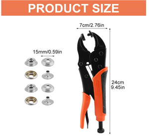 Kit d'outils à œillets <span class=keywords><strong>Pince</strong></span> à œillets portable avec 50 œillets 15mm <span class=keywords><strong>pour</strong></span> bâches en tissu en cuir - Product Image 2