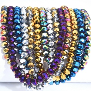 Perles OLeeya 8 mm facettées scintillantes en vrac, perles rondelles en verre cristal AB avec trou pour la fabrication de bijoux et colliers DIY - Product Image 5