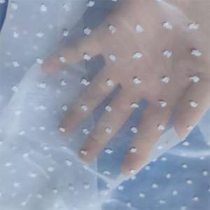 Tissu pour robe en mousseline de soie jacquard à pois suisses <span class=keywords><strong>d</strong></span>'été imprimé personnalisé - Product Image 3