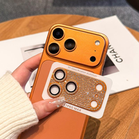 Protection d'objectif photo de luxe entièrement ornée de strass, en verre trempé 9H en aluminium, anti-rayures, pour iPhone 17 Pro Max 15 Pro