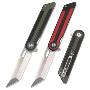 Squisito doppio colore G10 manico Mini coltello da tasca pieghevole 14 c28n lama in acciaio affilato coltello di emergenza EDC portatile