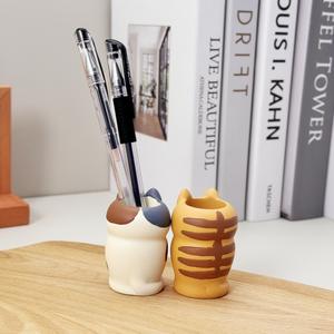 Porte-stylos et crayons mignon en résine, motif animaux (chat, <span class=keywords><strong>chien</strong></span>, dinosaure, lapin), mini rangement pour bureau, décorations <span class=keywords><strong>de</strong></span> bureau, petit support pour stylos et crayons. - Product Image 5