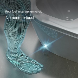 <span class=keywords><strong>WC</strong></span> Intelligente in Ceramica di Lusso, Monoblocco, Montaggio a Pavimento con Sedile Riscaldato, Apertura Automatica, Scarico a P-trap, Telecomando - Product Image 2