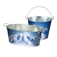 Seau à glace décoratif en fer blanc avec poignée pour vin, vodka, whisky – 5L/7.5L/15L – Vente chaude