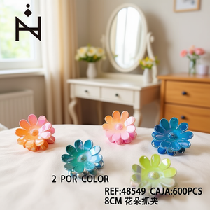 Pinzas para el Cabello con Forma de Flor de 8 cm, Coloridas, de Plástico, Estilo Dulce, para Mujeres y Niñas - Product Image 4