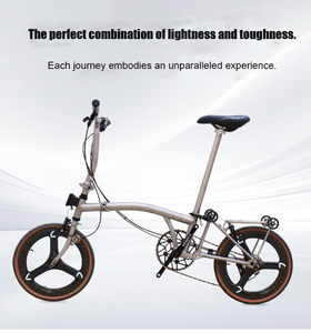 Vélo pliable en titane intégral à trois volets avec 7 vitesses, 7,6 kg, vélos pliants ultralégers et portables pour hommes et femmes - Product Image 4