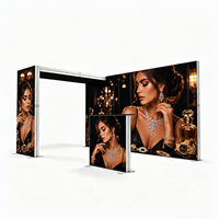 Stand d'exposition modulaire portable sans cadre 10x20 pieds avec caissons lumineux pour salons professionnels
