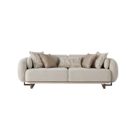 Ensemble de canapés et fauteuils modulaires haut de gamme en tissu blanc cassé, style italien moderne, pour salon
