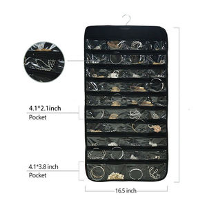 80 Pocket double-sided Hanging Jewelry Organizer Necklace Organizer Hanging Jewelry Storage