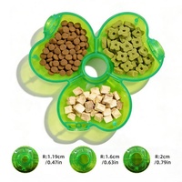 Jouet distributeur de nourriture pour animaux de compagnie à fixation sur table, jouet interactif pour chat à alimentation lente, distributeur de nourriture pour chat en forme de trèfle et de moulin à vent
